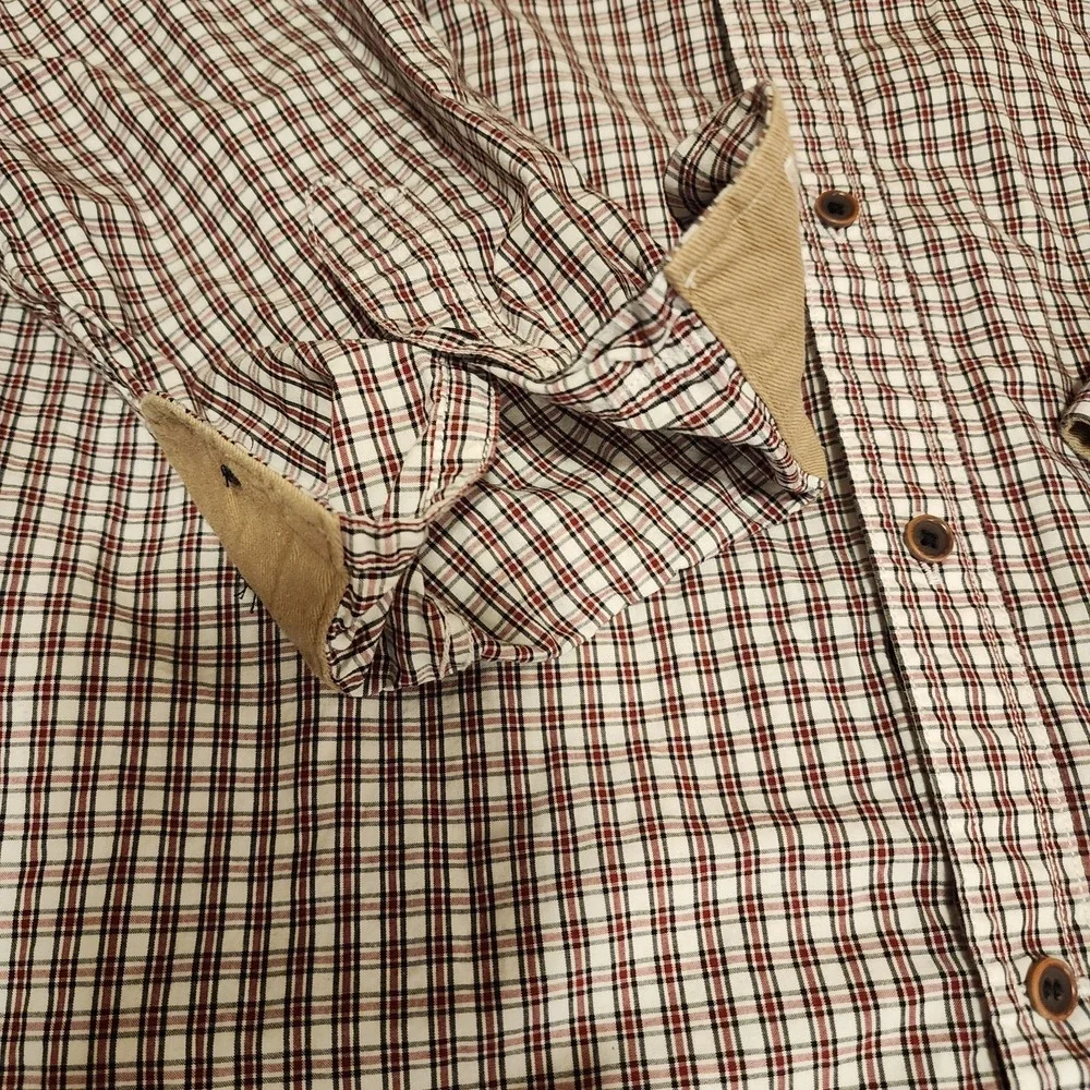 Banana Republic Heritage Collection shirt Mens Large Plaid Navy Red White Dapper